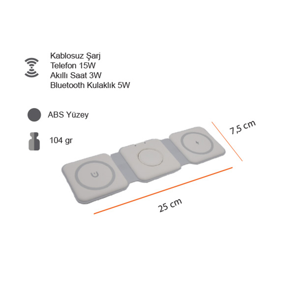 Kablosuz Şarj Standı (Telefon, Saat, Kulaklık) - Görsel 7
