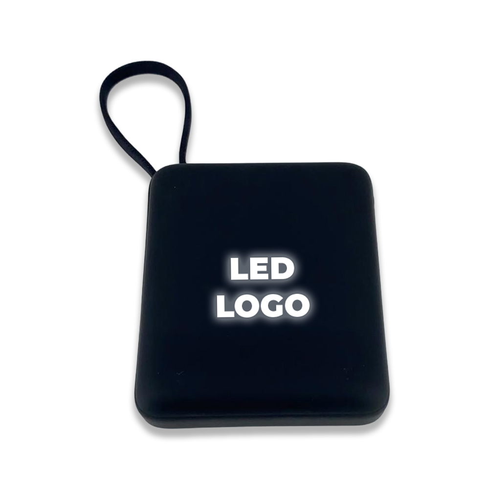 PZ-K100 Işıklı Logo 15W Magsafe Powerbank 10000 mAh Siyah